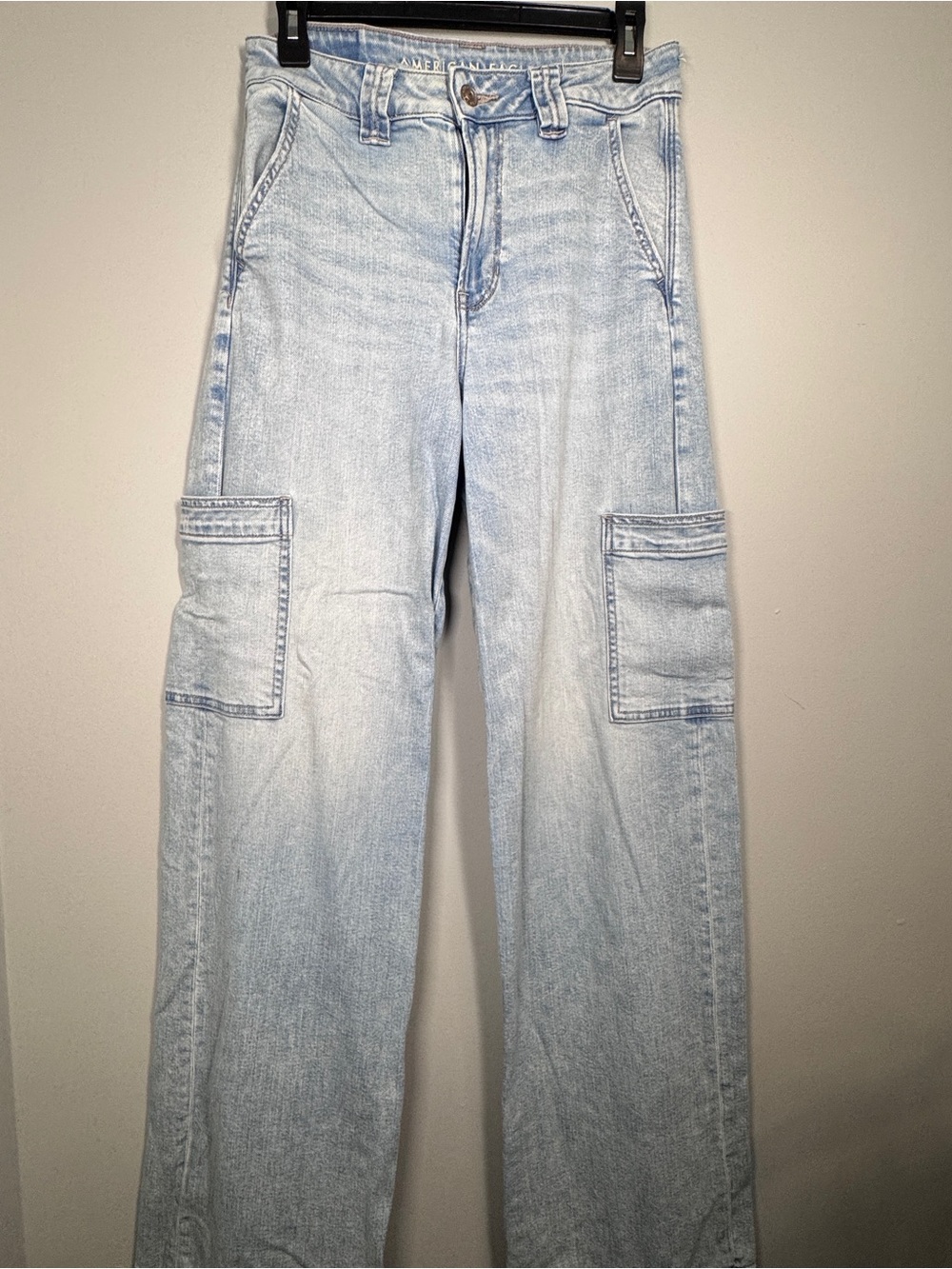 American Eagle Outfitters Light Blue Flare Cargo Jeans